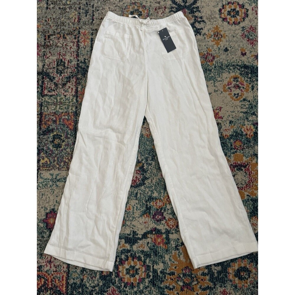 NEW Abercrombie Kids White Cotten Blend Pants Size 10/11 Beach Summer